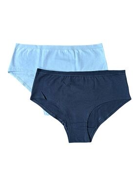 Women’s 2-Pack Cotton Panties Size L Light Blue Navy PEPCO